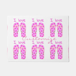 Pink Flip-Flops Thunder_Cove Doormat