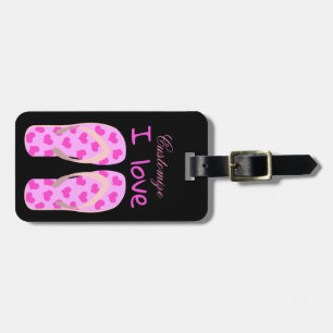 Pink Flip-Flops Thunder_Cove Luggage Tag