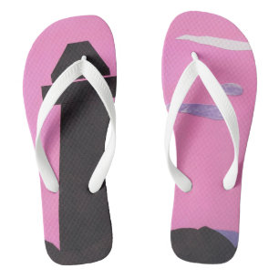 Pink Flip-flops with a Lighthouse Design Thongs
