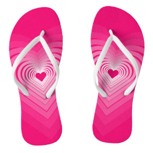 Pink Flip Flops with Hearts