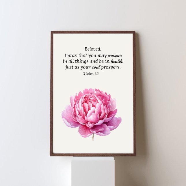 Pink Floral 3 John 1:2 Scripture Christian Poster (Creator Uploaded)