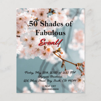 Pink Floral 50 Shades of Fabulous  Flyer
