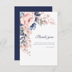 Pink Floral 60th Birthday Thank You Card