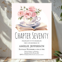 Pink Floral 70th Book Theme Birthday