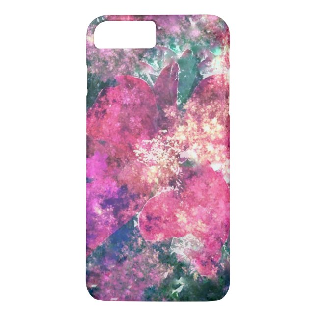 Pink Floral Abstract iPhone Case (Back)