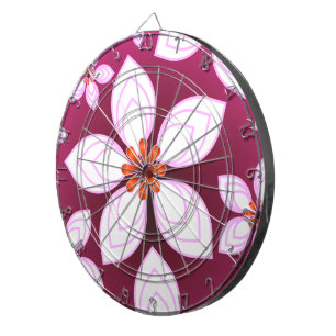 Pink Floral Abstract Pattern   Aesthetic Flower Ar Dartboard