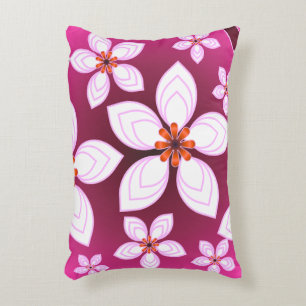 Pink Floral Abstract Pattern   Aesthetic Flower Ar Decorative Cushion