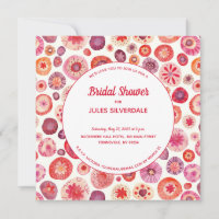 Pink Floral Abstract Pattern Bridal Shower
