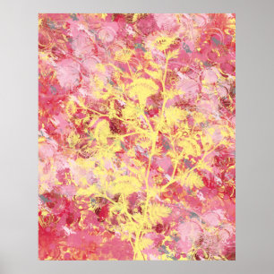 Pink Floral Abstract Poster