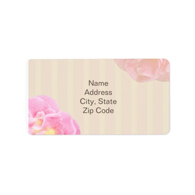 Pink Floral Address Label Nicole (Front)