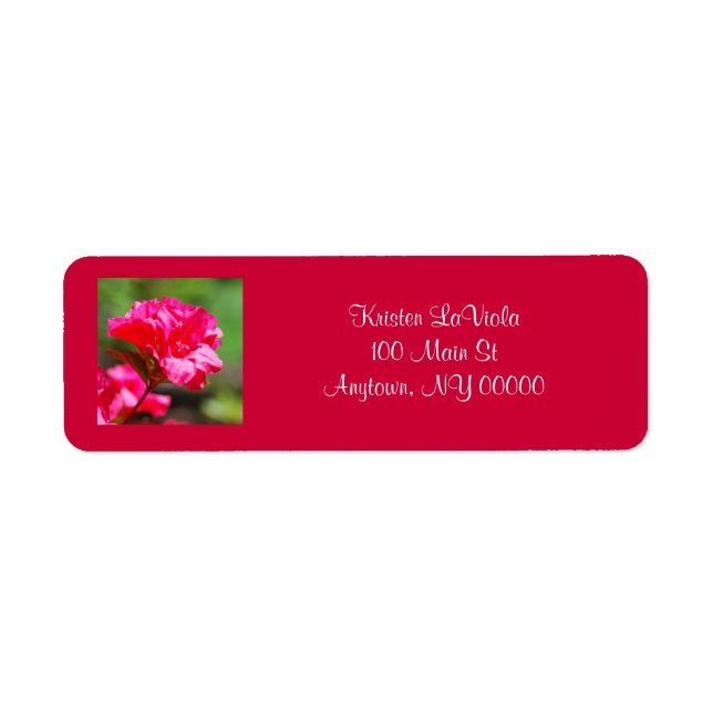 Pink Floral Address Label Return Address Label (Front)