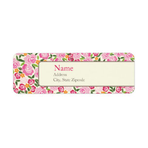 Pink Floral Address Label Return Address Label
