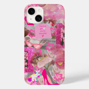 ✨Pink Floral Aesthetic iPhone Case – Soft Girls✨
