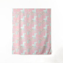 Pink Floral Aesthetic Tapestry | Romantic Wall Dec