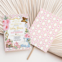Pink Floral Alice in Wonderland Baby Shower Tea