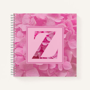 Pink Floral Alphabet Letter "Z" Journal Notebook