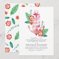 Pink Floral Anchor | Nautical | Beach Wedding
