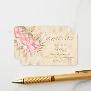 Pink Floral and Creamy Yellow Foil Raffle Enclosure Card