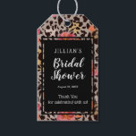 Pink Floral Animal Print Bridal Shower Thank You Gift Tags<br><div class="desc">A wildly fun design of hot pink flowers and black leopard spots on a taupe background,  these personalised gift tags are perfect for bridal shower party favours,  food favours,  and more. Change the wording to fit your occasion. See COORDINATING items in our store --> http://bit.ly/2Z98oAb <--</div>