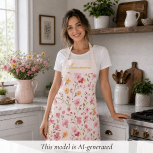 Pink Floral Apron