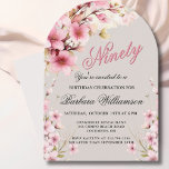 Pink Floral Arch Elegance 90th Birthday Party Invitation<br><div class="desc">Start this special 90th birthday celebration in a elegant style with this beautifully feminine gentle floral arch invitation with hand painted watercolor mixed wildflowers. All of the text can be personalised for your party including the guest of honour's age. If you have any special requests or require design assistance, just...</div>
