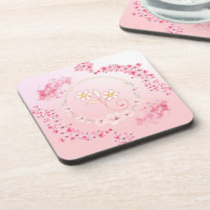 Pink Floral Art, A Blessing of Spring Coaster