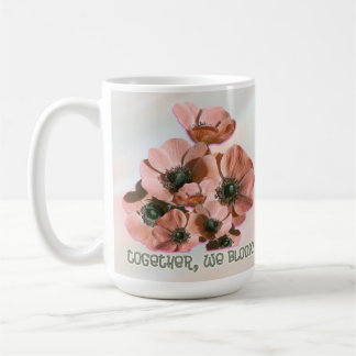 pink floral art coffee mug
