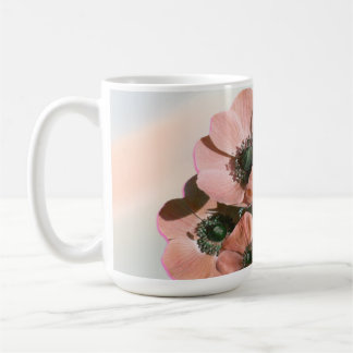 pink floral art coffee mug
