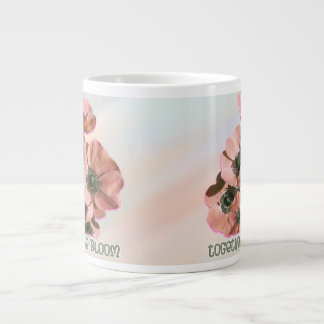 pink floral art large coffee mug