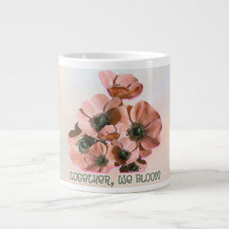 pink floral art large coffee mug