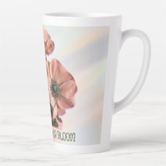 pink floral art latte mug