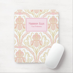 Pink Floral Art Nouveau Feminine Business Mouse Pad