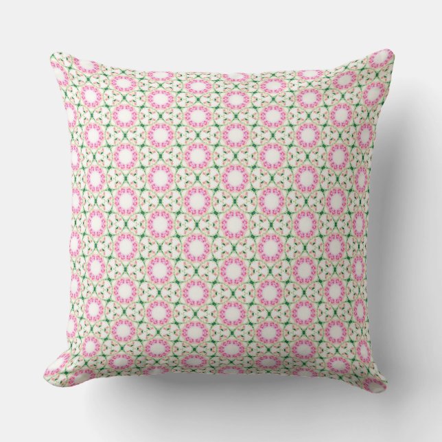 Pink Floral Artistic Abstract Pattern Cushion (Front)