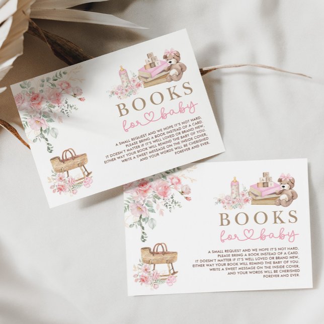 Pink Floral Baby Clothes Books for Baby Girl Enclosure Card (Creator Uploaded)