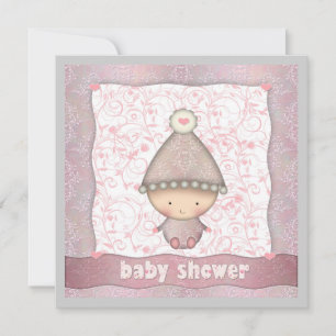 Pink Floral Baby Girl Baby Shower Invitations
