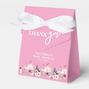 Pink Floral Baby in Bloom Baby Shower Favour Box