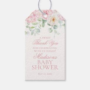Pink Floral Baby in Bloom Baby Shower Favours Gift Tags