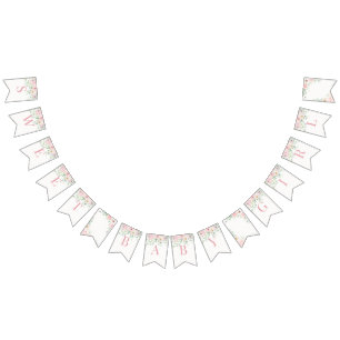 Pink Floral Baby in Bloom Hydrangea Baby Shower Bunting