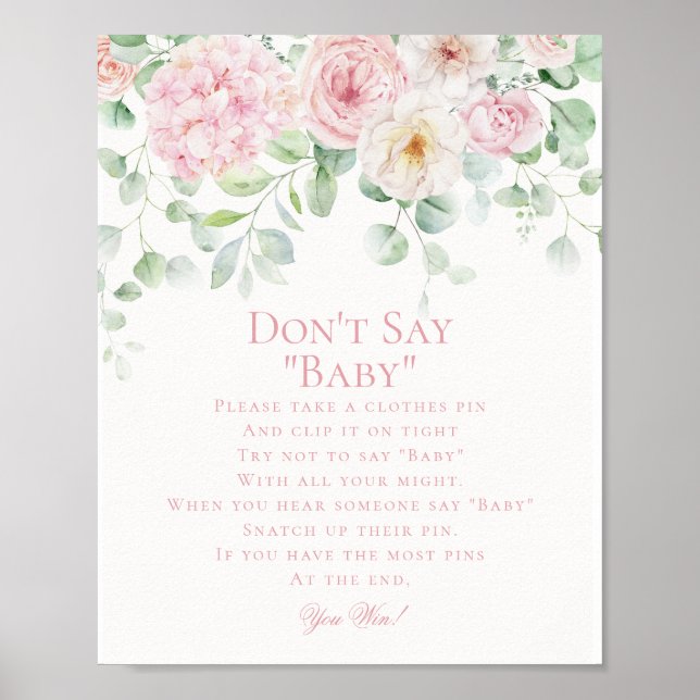 Pink Floral Baby in Bloom Hydrangea Game Poster (Front)