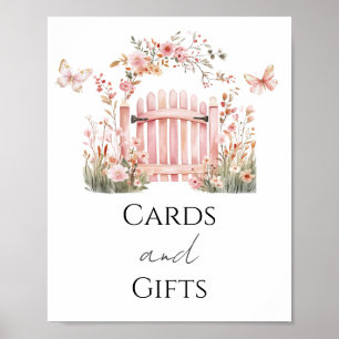Pink Floral Baby in Bloom Shower Cards and Gifts Poster
