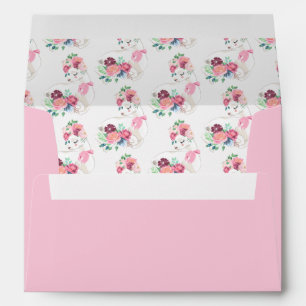 Pink Floral Baby Llama Alpaca Envelope