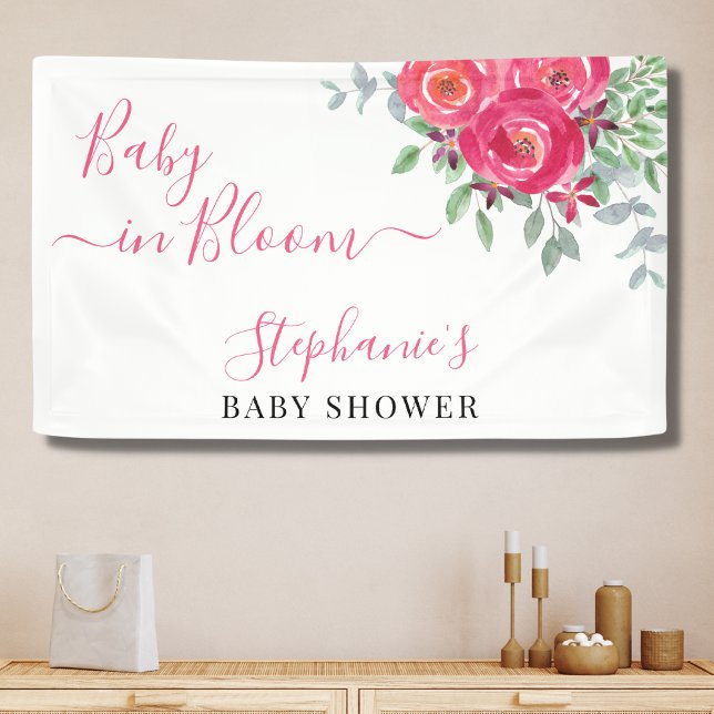 Pink Floral Baby Shower Banner (Creator Uploaded)