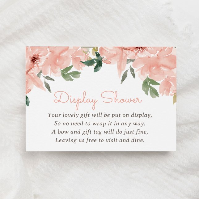 Pink Floral Baby Shower Display Shower Enclosure Card (Creator Uploaded)
