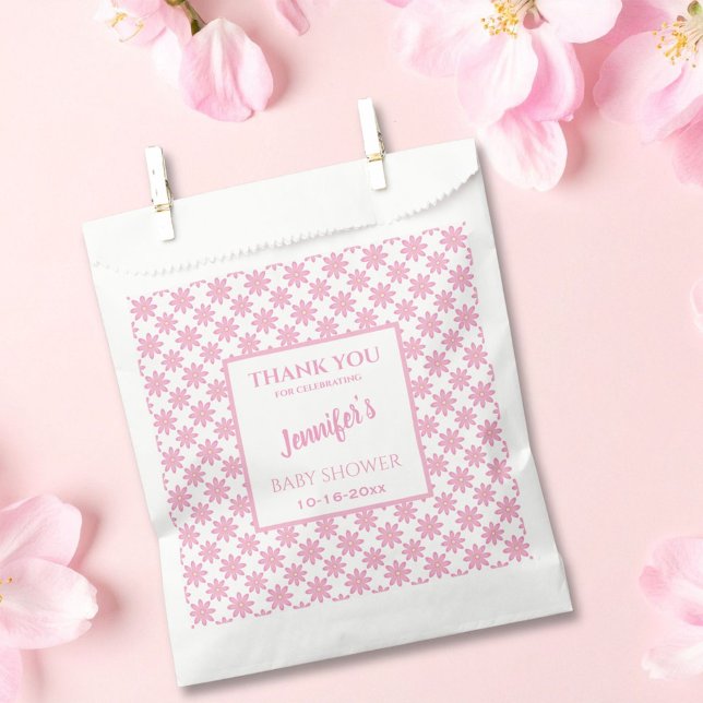 Pink Floral Baby Shower  Favour Bag (Creator Uploaded)