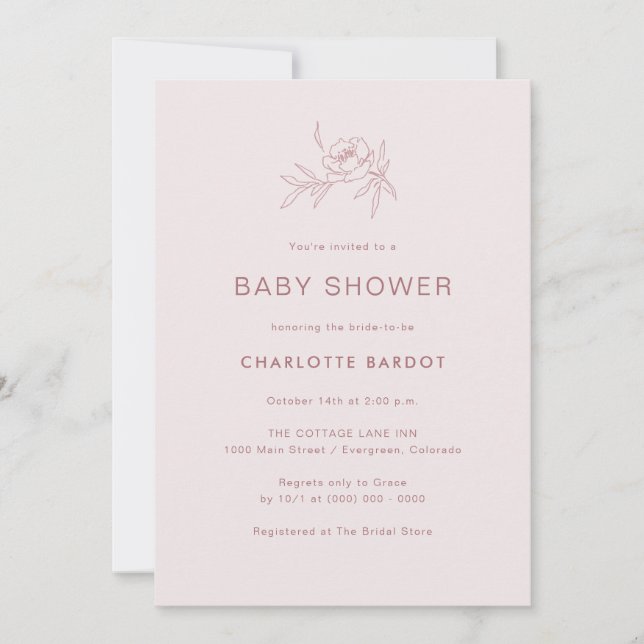 Pink Floral Baby Shower Invitation (Front)