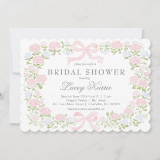 Pink Floral Baby Shower Invitation,  Invitation