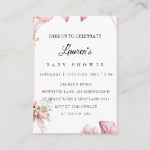 Pink Floral Baby Shower Invitation Poster 