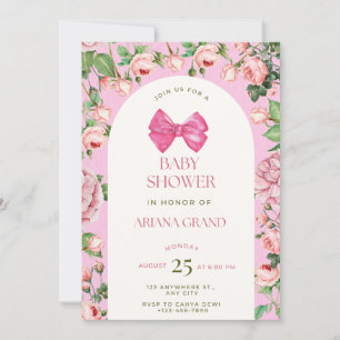 Pink Floral Baby Shower Invite – Editable Template