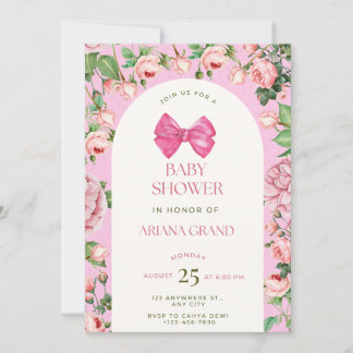 Pink Floral Baby Shower Invite – Editable Template