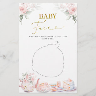 Pink Floral Baby Shower Tea Party Baby Face